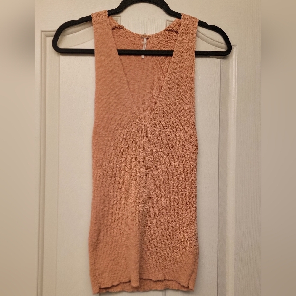 Free People Peach Knit Tank Top
